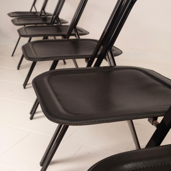 Sillas Clio de Acero y Cuero de Giorgio Cattelan para Cidue – Sillas de comedor, Leather, polished steel (photo 15 of 25)