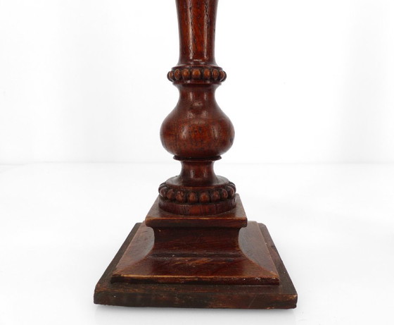 Image 1 of Pair of neoclassical carved and turned wood candlesticks, France, circa 1950