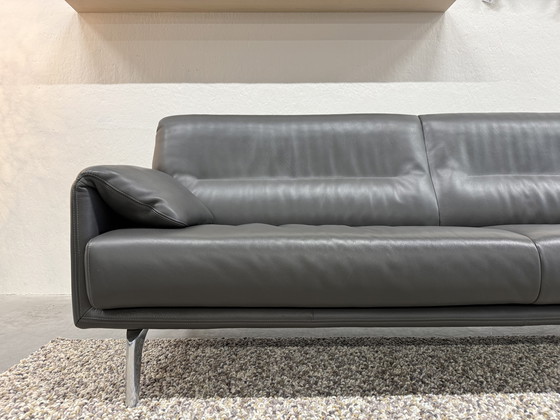 Image 1 of Leolux Bora Balanza Sofa 3.5 Seater Raffino Gray Leather