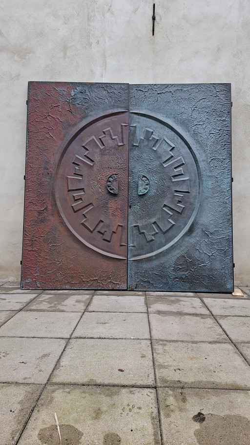 Brutalist brutalism door ornament