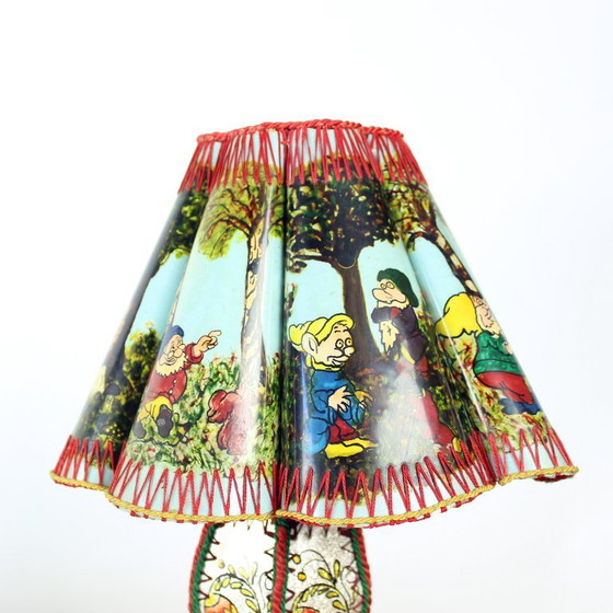 Rare Mid Century Snow White And Seven Dwarfs Children’s Table Lamp, 1950s – Other, Plastic (photo 8 of 14)