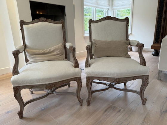 Image 1 of 2x Fauteuils modernes Louis Xvi