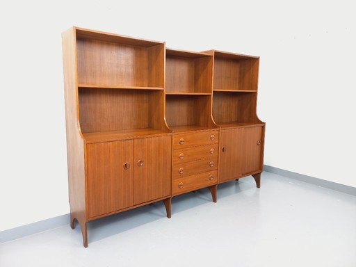 Scandinavian vintage 3-piece teak bookcase from the 60s