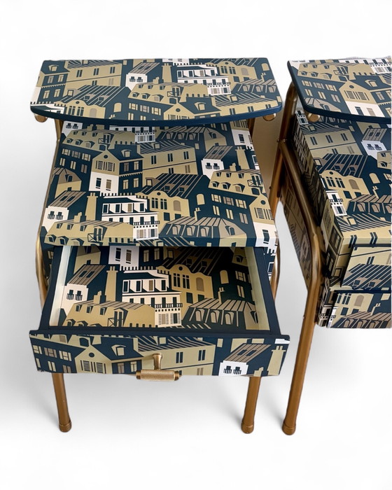 Image 1 of Vintage bedside tables covered with Emma's Apartment by Mini Moderns | The Vintage Vibe