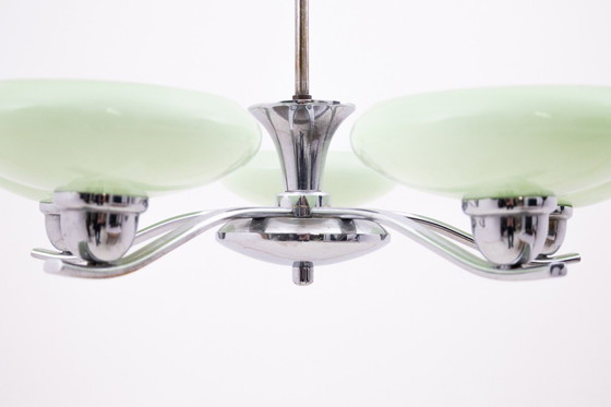Image 1 of Lustre Art Déco, années 1950, en provenance de Pologne.