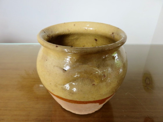 Image 1 of Rare petit pot à confit en terre cuite vernissée début XXème