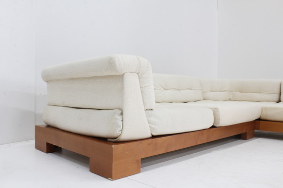 Image 1 of Vintage Roche Bobois Mah Jong sofa beige linen Hans Hopfer