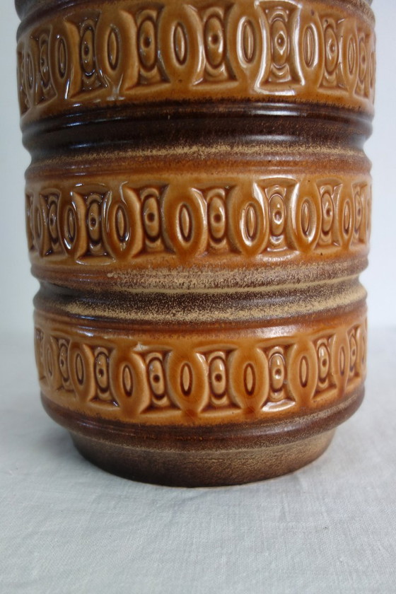 Large Scheurich Keramik Ceramic Floor Vase, Germany, 1970s, Brown, Vintage (photo 9 of 13)