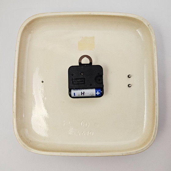 Image 1 of Mid-century Modern Ceramic Wall Clock | Vintage Kitchen Clock | Made in Germany By ALFA Keramik | From the 1970s