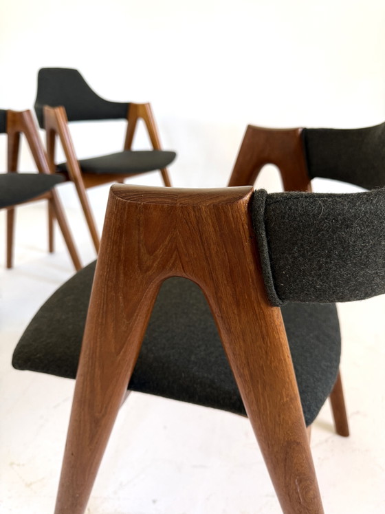 Image 1 of 6x chaise 'Compass' restaurée, Kai Kristiansen '60