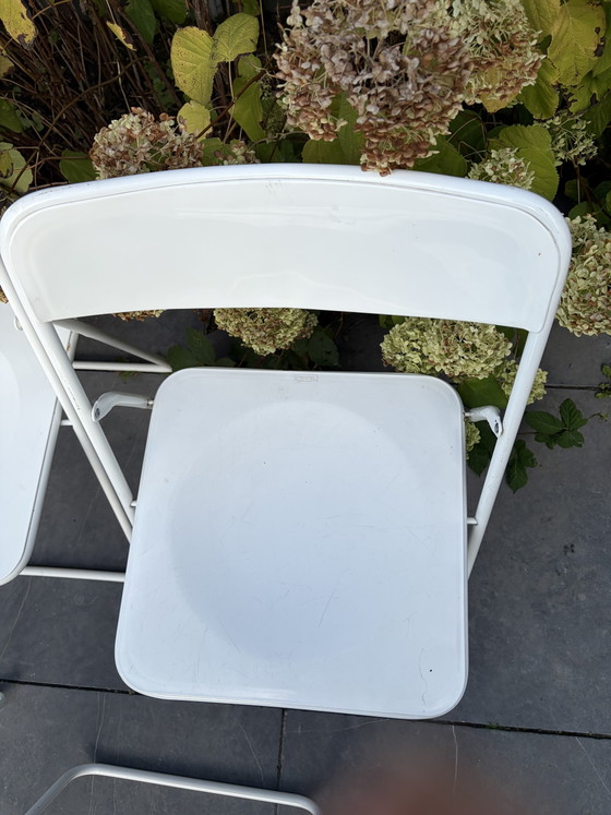 5 Sedie pieghevoli Vintage IKEA TED Niels Gammelgaard, Metallo, Plastica, Bianco (foto 15 di 15)