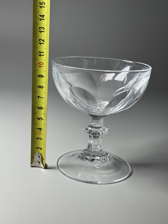 Image 1 of Set di 10 bicchieri da champagne in cristallo - Cristal d'Arques. Metà secolo