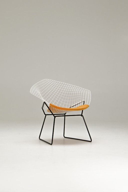 Chaise Diamond - Coussin d'assise jaune - Harry Bertoia