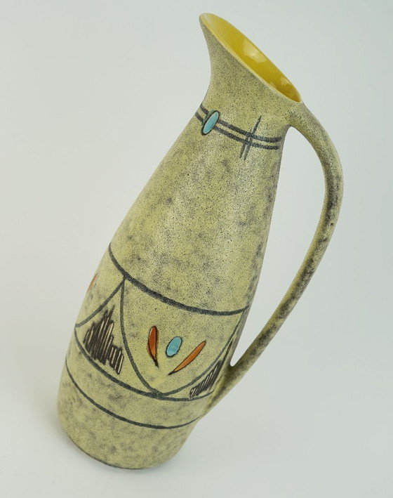 Image 1 of Scheurich vaas uit het midden van de 20e eeuw met ruw glazuur en abstracte decoratie, model 273-38