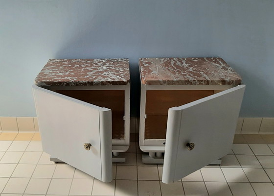 2 Nachtkastjes Art Deco Jaren '30 – Marble, Wood (photo 3 of 15)
