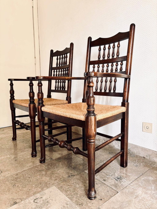 Fauteuils à dossier fuseau Harlequin Antique