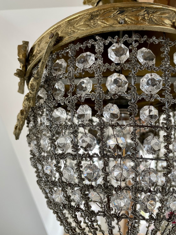 Image 1 of Klassische französische Kronleuchter-Pendelleuchte im Stil Louis XVI.