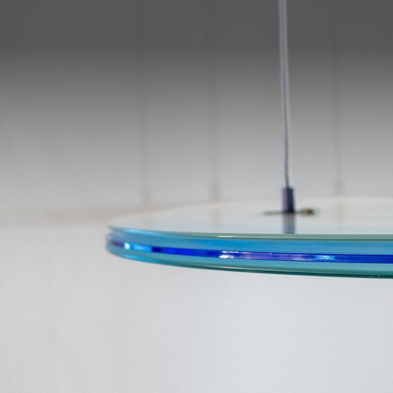 Image 1 of 1x  Space Age Aurora Blue Pendant by Arteluce, Perry King & Santiago Miranda, 1983