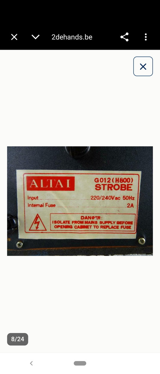 Image 1 of Einzigartige Altai G012 (H800) Stroboskoplampe in Furnieroptik aus den 70er Jahren, einstellbare Geschwindigkeit