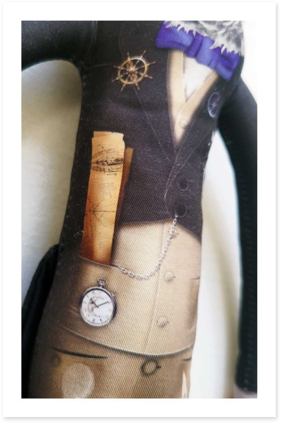 Image 1 of Jules Verne-cadeau | Cadeau voor boekenliefhebbers | Steampunk literaire decoratie | Handgemaakte Jules Verne-kunstpop