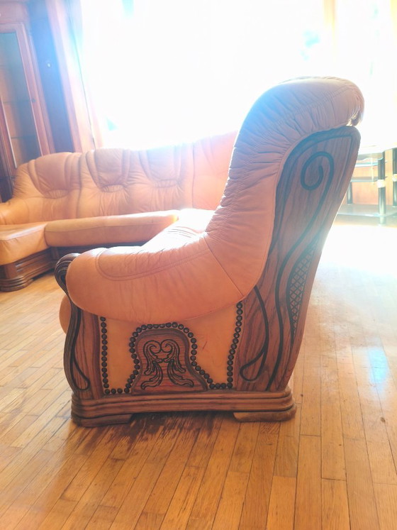 Divano in stile Art Nouveau di origine olandese – Taller artesano holandés, Divani angolari, Leather, Metal (photo 21 of 22)
