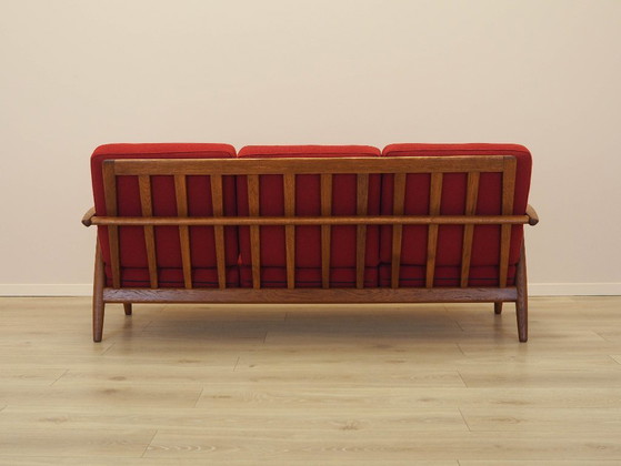 Image 1 of Canapé rouge CIGAR, design danois, années 1960, designer : Hans J. Wegner, fabricant : Getama