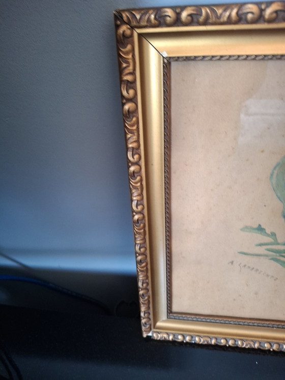 Still Life Daisies – A.Lambrechs, Paintings & Drawings, Glass, Paper (photo 4 of 6)