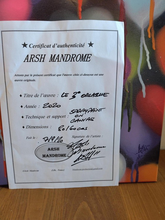 Image 1 of Spraypainting Gemälde "Le 3e Orgasme" von Arsh Mandrome 80x60cm