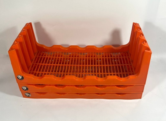 Image 1 of Zeldzaam flessenrek uit het ruimtetijdperk van Witzmann - designklassieker uit de jaren 60/70 Mid Century