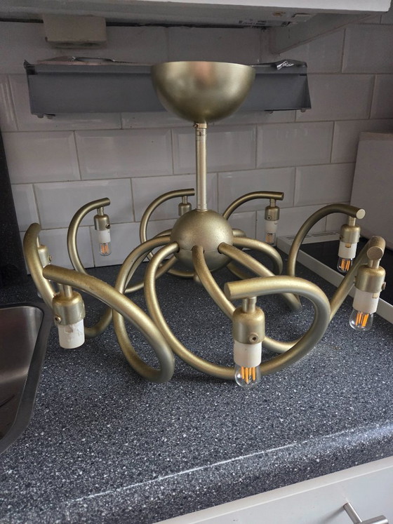 Image 1 of 2 beautiful chandeliers by Tarralo with Muranu hand-blown glass shades