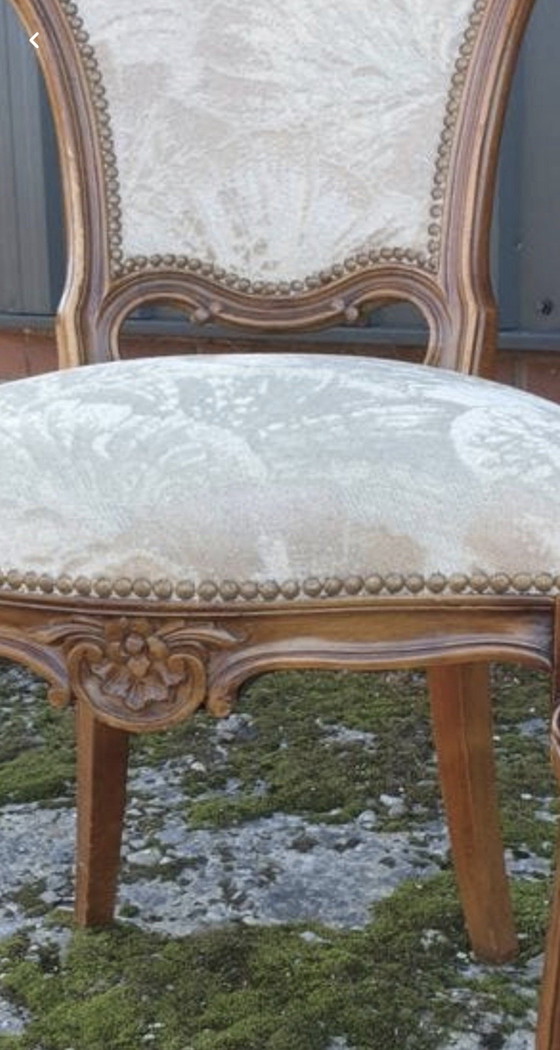 4 sillas de comedor barrocas italianas – Textile, Wood (photo 6 of 6)