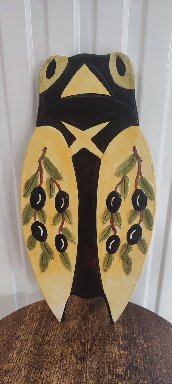 Image 1 of Dessous de plat cigale en céramique signé NEM