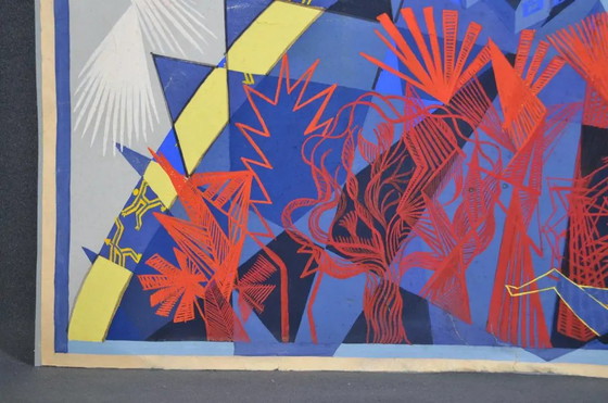Jean Deldevez, "Il Villaggio Immaginato" Gouache, Firmata in Basso a Destra. – Dipinti e disegni (photo 5 of 10)