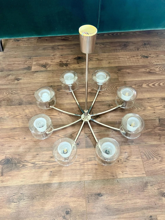 Space Age Sputnik Kroonluchter, jaren 70, Modern Design, 8 Armen, Toegeschreven aan Kaiser Idell, – Chrome (photo 10 of 10)