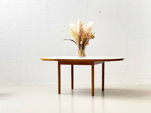 Scandinavian table with white laminate top, 1970s