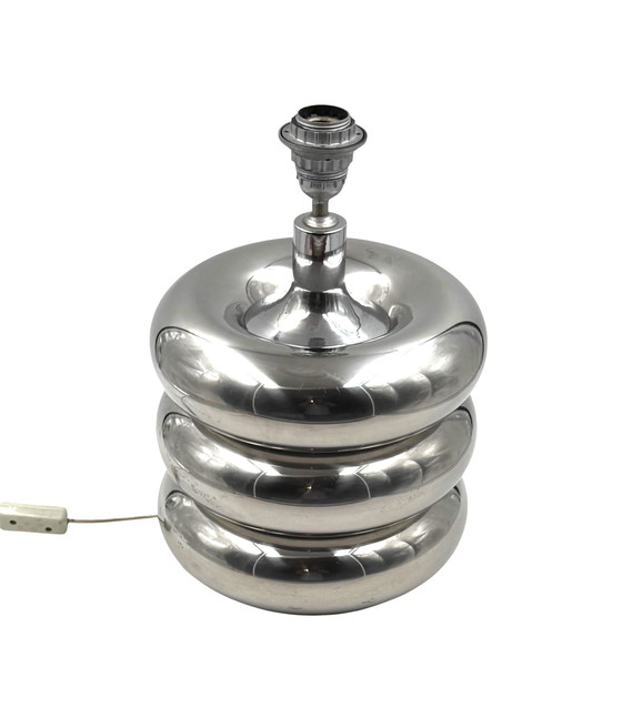 Image 1 of Verchromter Hollywood-Regency-Tischlampenfuß, Luci Milano Italien, 1970er Jahre