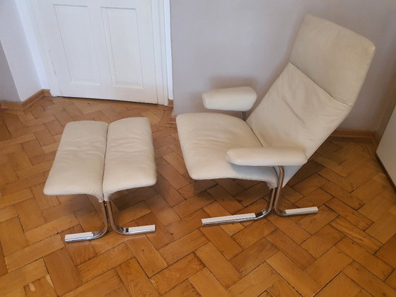 Image 1 of Sillón De Sede DS-2030 + Reposapiés / Otomana Arena / Cromo