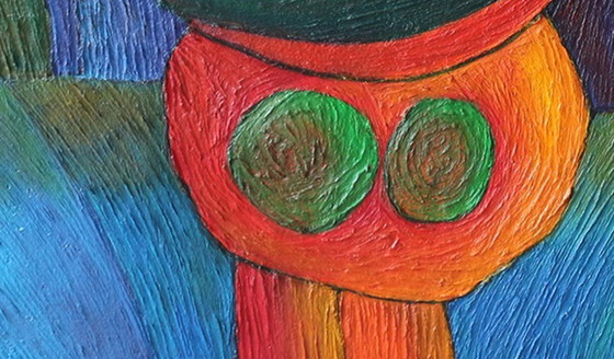 Image 1 of Large structural painting 'Girl in the Grass'