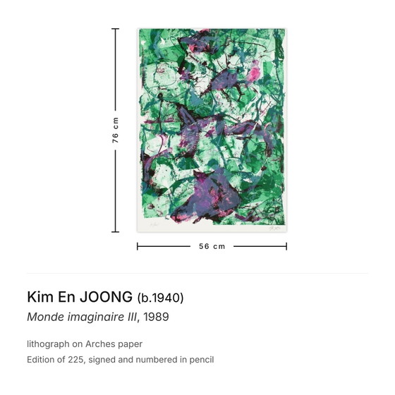 Image 1 of Litografía firmada de Kim En Joong Monde Imaginaire III 1989