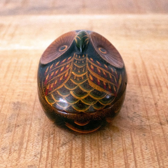 Image 1 of Keramik-Eulenbox: kleine, handbemalte Box mit Vogelmotiv