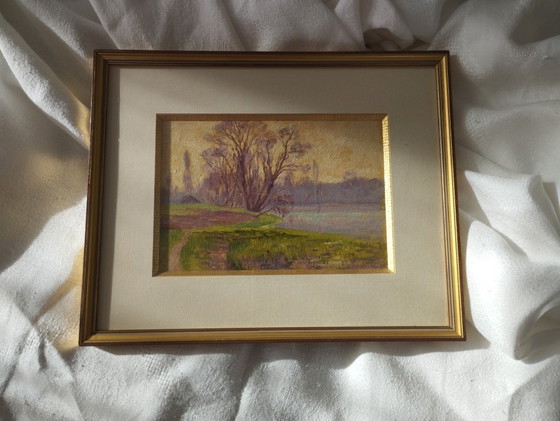 Image 1 of Henri ROSIER, Ponds of Ville d'Avray. Framed oil on paper.
