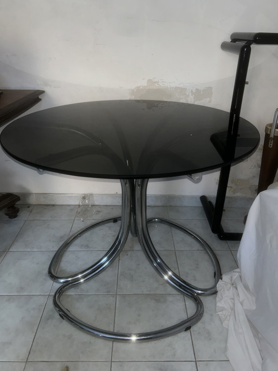 Image 1 of Tavolo da salotto in vetro fumé design italiano Giotto stoppino 60/70