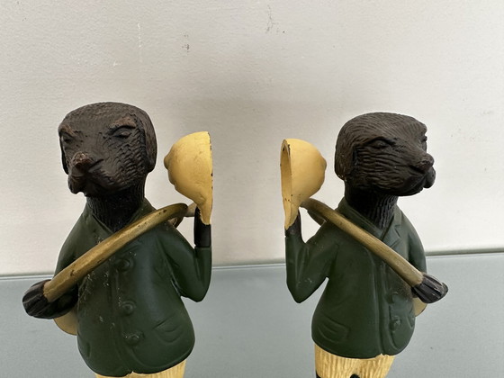 Image 1 of Französische Liebhaber-Statuen aus grüner Bronze