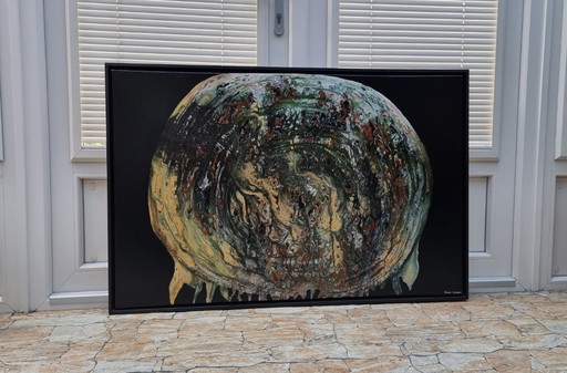frances eckhardt - abstract painting framed 75x115 cm