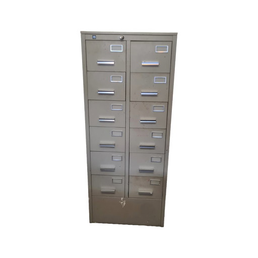 Vintage Industrial metal chest of drawers Steel cabinet, 20th century