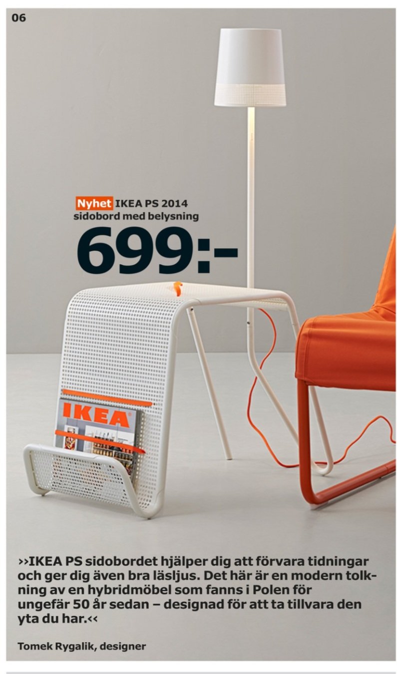 SIDE TABLE WITH LAMP, IKEA PS 2014, Thomek Rygalik | €85 | Whoppah