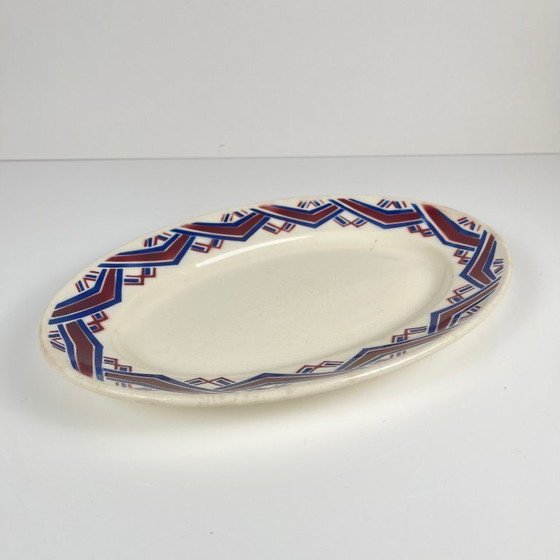 Image 1 of Antique oval platter "Babylon", Badonviller, 1900