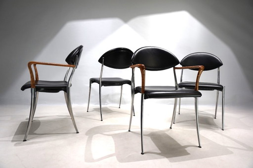 Set of four Coro dining chairs by Luigi Origlia, 1980