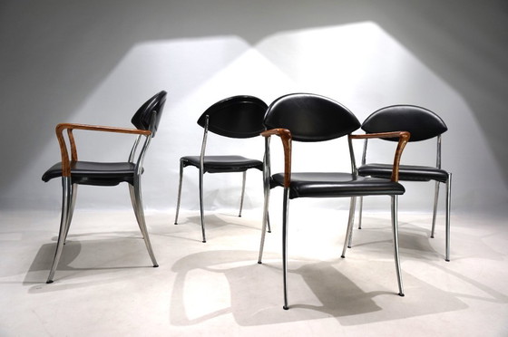 Image 1 of Set of four Coro dining chairs by Luigi Origlia, 1980