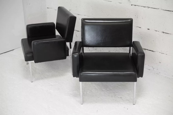 Image 1 of 2x Armchairs with stainless steel legs